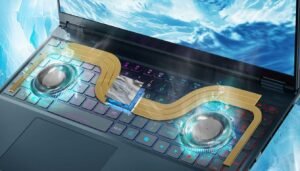 Sistema de resfriamento AeroBlade 3D do Acer Predator Helios em funcionamento Sistema de resfriamento AeroBlade 3D do Acer Predator Helios em funcionamento
