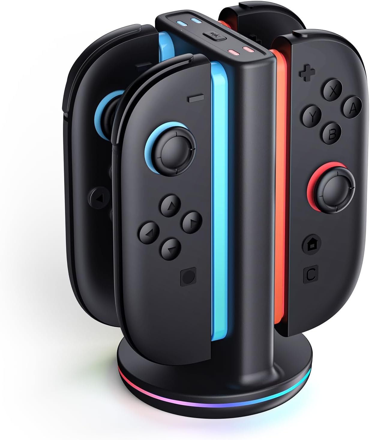 SUPCASE Base de carregamento para Nintendo Switch 2 Joy Con, [suporta carregamento de duas direções] [9 modos de luz] Estação de suporte de carregador de controle magnético compatível com acessórios