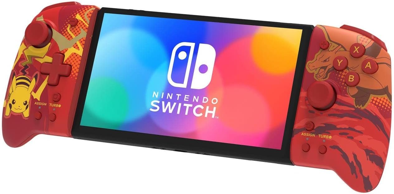 Controle Ergonômico HORI Split Pad pro Compacto Vermelho Edição Piakchu para Nintendo Switch (Modo Portátil) Licenciado Oficialmente pela Nintendo