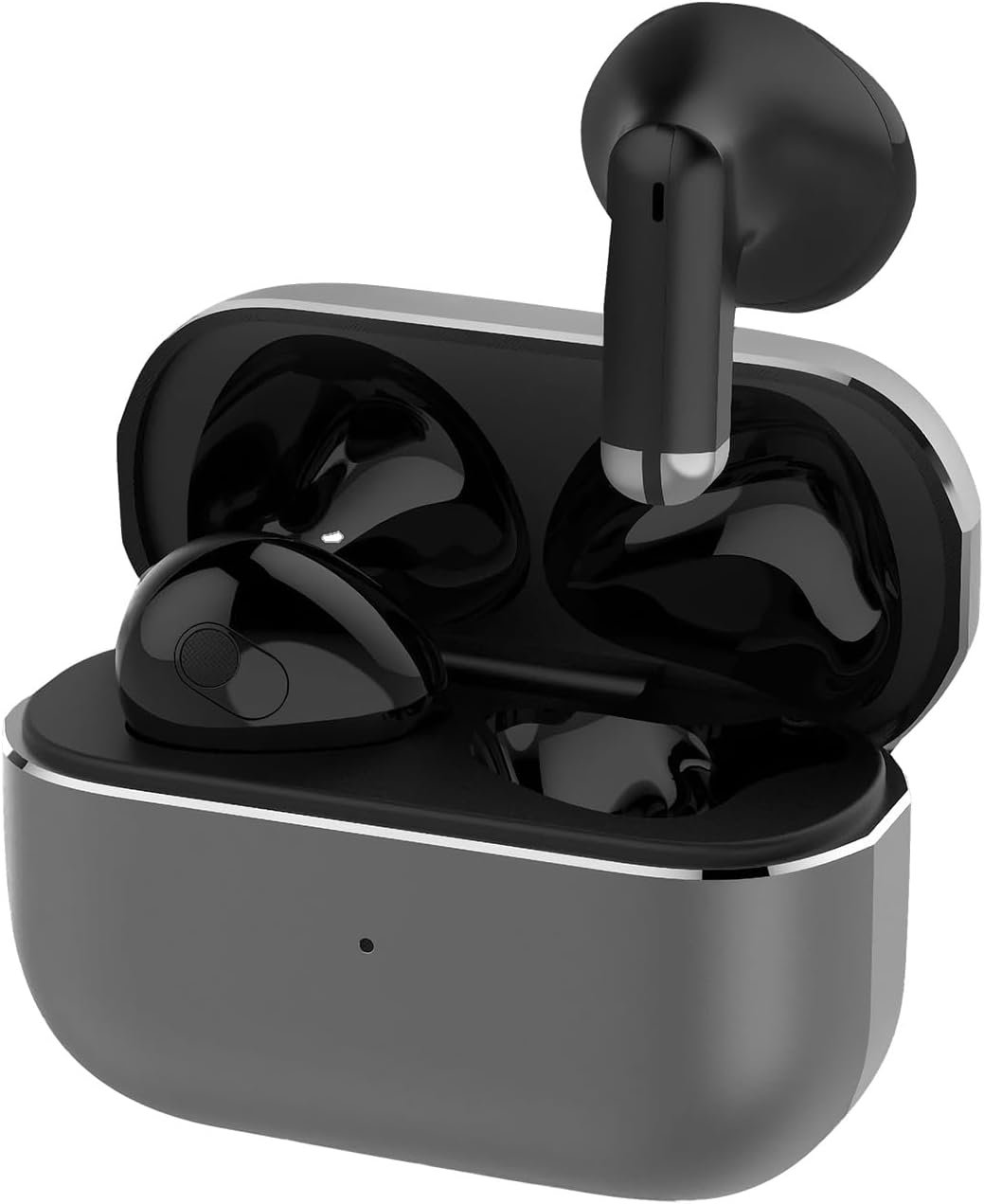 H'MASTON Fone De Ouvido Sem Fio Tws Fone Bluetooth 5.3 com Microfone Caixa de metal Liga De Zinco Tipo-C Cancelamento de Ruidos Rs-13 (Preto)