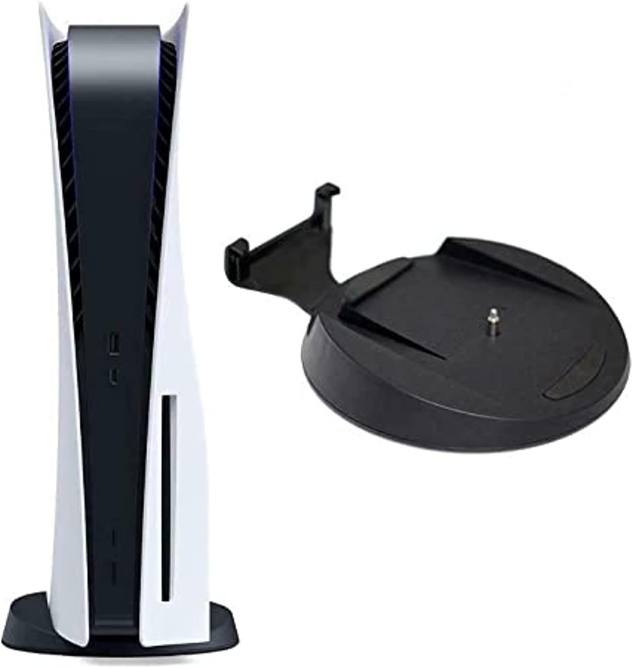 XBERSTAR PS5 Stand Replacement Vertical Stand with Screw for PlayStation 5 Console Digital Edition and Disc Version (Black ps5 Base)