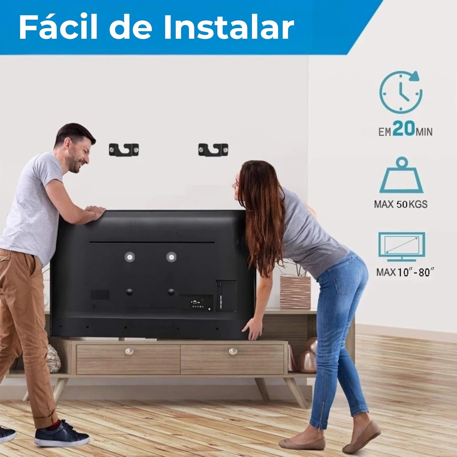 SUPORTE FIXO UNIVERSAL PARA TV 13″–80″ • COMPATÍVEL COM LED/LCD/OLED/QLED • AÇO REFORÇADO • ULTRA SLIM • INSTALAÇÃO FÁCIL EM ALVENARIA E DRYWALL