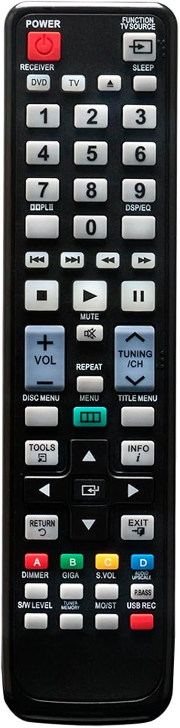 Controle remoto de substituição AH59-02353A Sub AH59-02358A adequado para sistema de home theater Samsung HT-D550 HT-D553 HT-D550K HT-D550/ZA HT-D555 HT-D553WK HT-D553K HT-D555K HT-D555K 5WK HT-