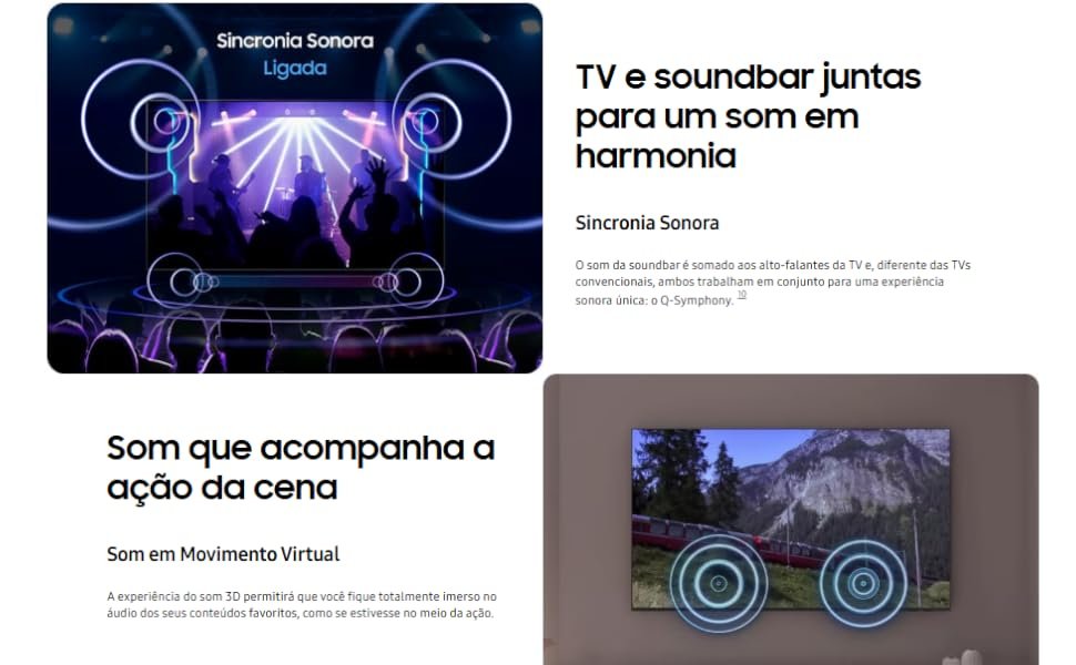 TV e Soundbar juntas para um som perfeito