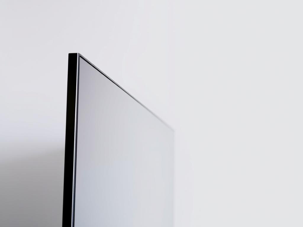 Samsung 55S90D vista lateral mostrando o perfil ultra-fino da TV OLED Samsung 55S90D vista lateral mostrando o perfil ultra-fino da TV OLED