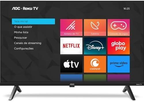 AOC, Smart TV, Roku, 32'' HD, 32S5045/78G, com HDMI, USB, Wi-Fi, Conversor Digital AOC, Smart TV, Roku, 32'' HD, 32S5045/78G, com HDMI, USB, Wi-Fi, Conversor Digital