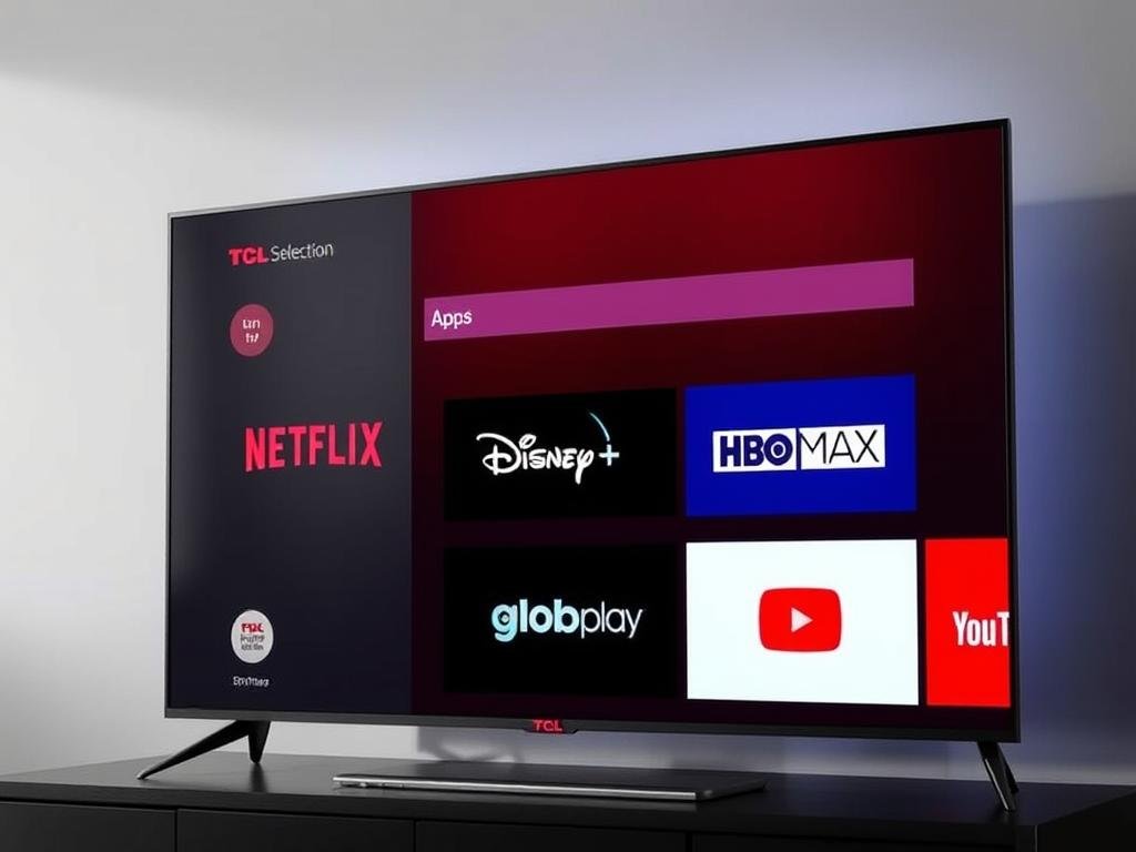 Tela de aplicativos de streaming na Smart TV TCL 75 Polegadas QLED Mini LED 4K C6K Tela de aplicativos de streaming na Smart TV TCL 75 Polegadas QLED Mini LED 4K C6K