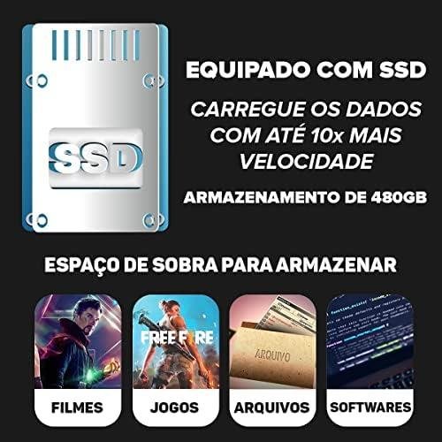 Computador Completo Intel Core i7 16GB SSD 480GB Monitor 19