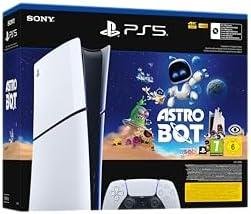         PlayStation Sony, Pack Console PS5 Slim édition Numérique, avec 1 Manette Sans Fil DualSense  jeu Astro Bot (code de téléchargement) - Édition limitée       